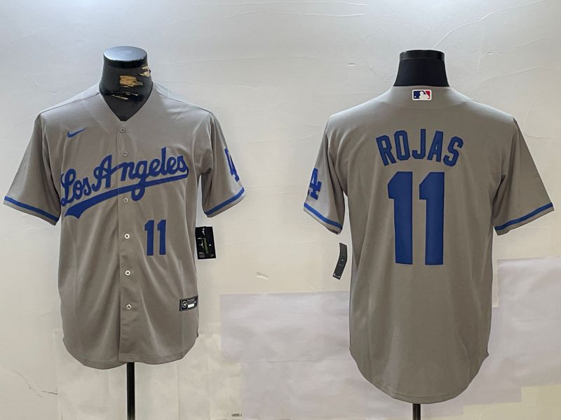 Men Los Angeles Dodgers #11 Rojas Grey Game 2024 Nike MLB Jersey style 10161->los angeles dodgers->MLB Jersey